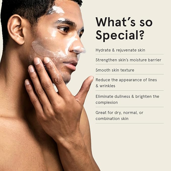 BRO MASK Korean Face Mask for Men: Premium Mens Face Mask Skin Care & Facial Anti Aging Sheet Masks with Hydrogel, Vitamin C, Hydrating Hyaluronic Acid, Hydrolyzed Collagen (2 X 4 Pack)