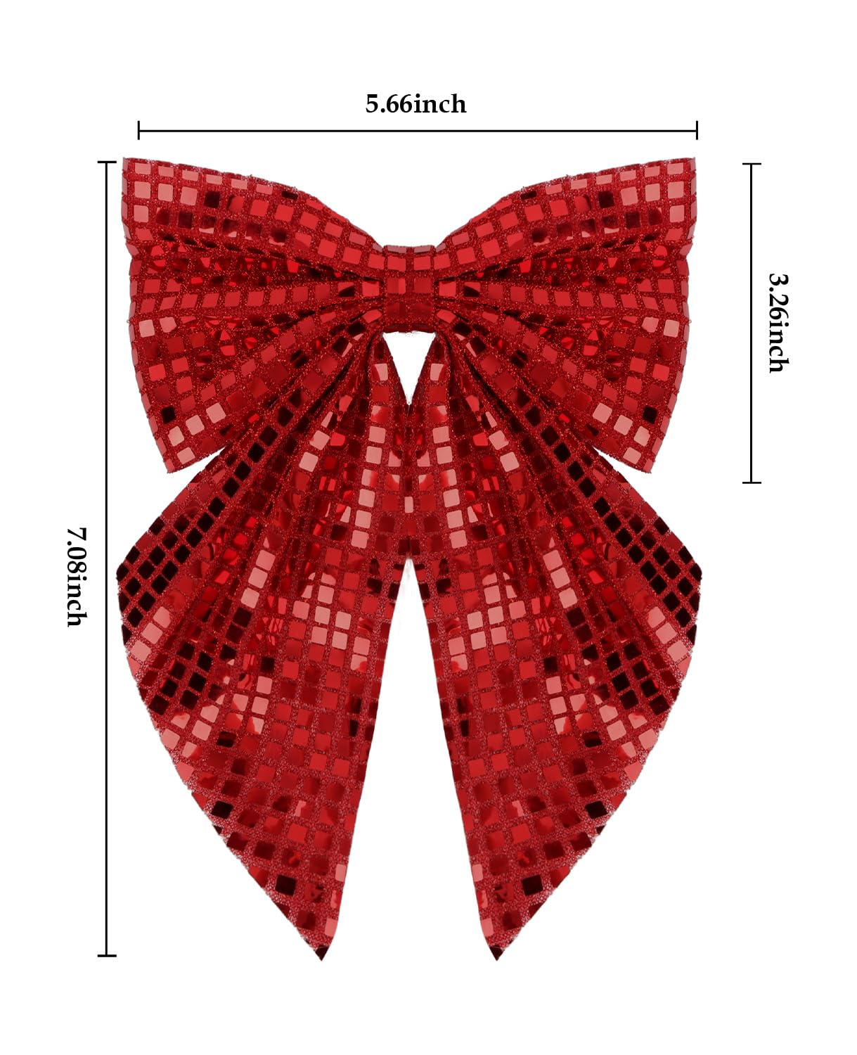 Wecoe 2pcs Christmas Hair Bows Clips - Sparkly Hair Barrettes & Holiday Disco Hair Accessories for Women & Girls