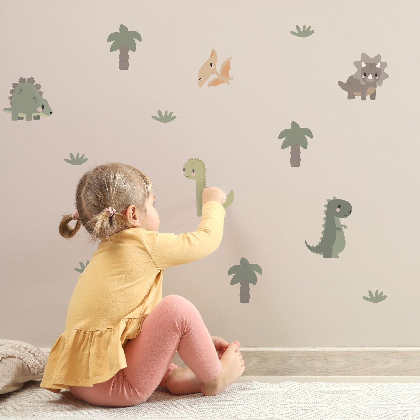 Teddylabels - Dinosaur Wall Decals - Easy-to-Apply & Removable Wall Stickers: Transform Your Toddlers Bedroom with Durable, Vibrant Peel-and-Stick Wall Decor – Stickers for Kids