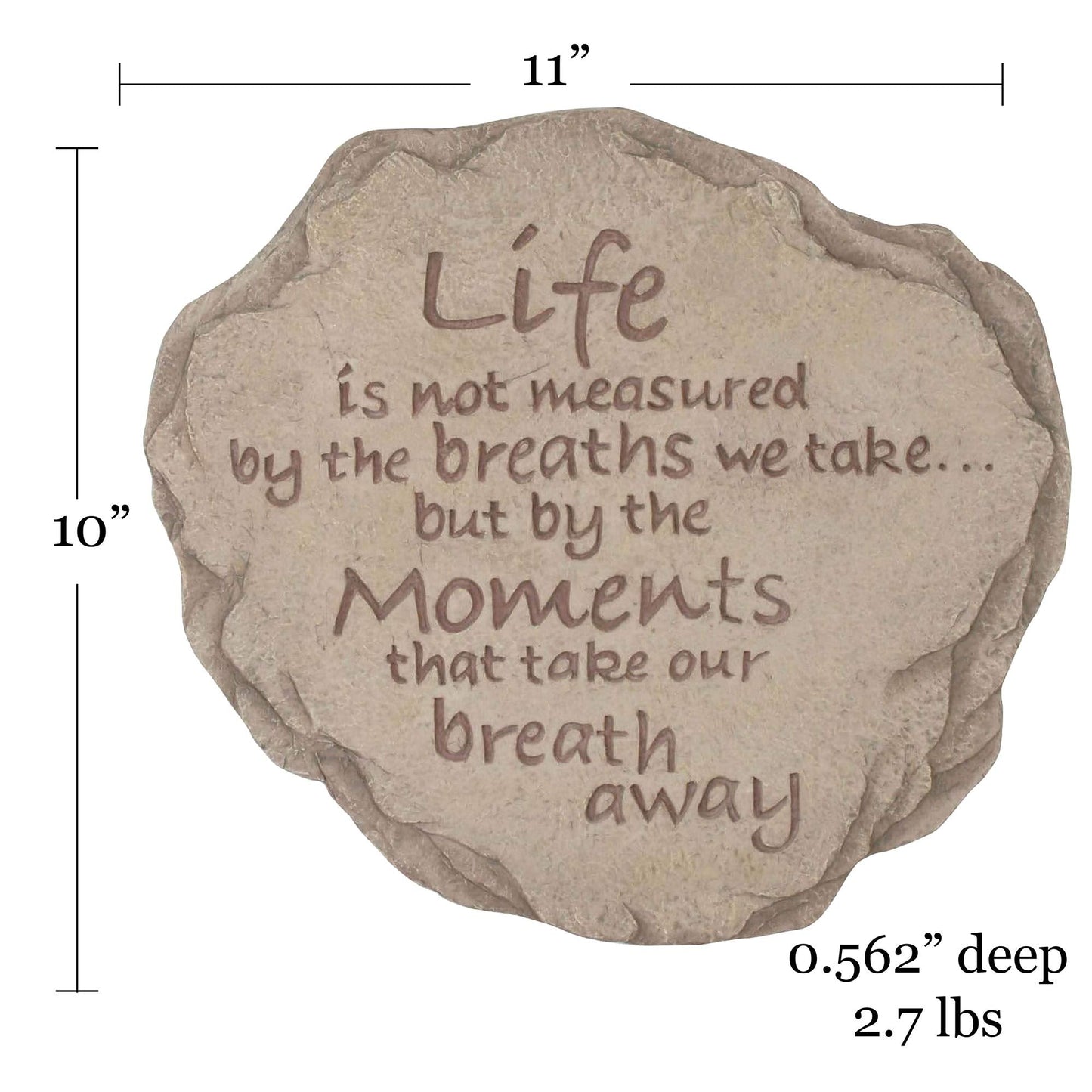 Spoontiques - Garden Décor - Life is Not Measured Stepping Stone - Decorative Stone for Garden