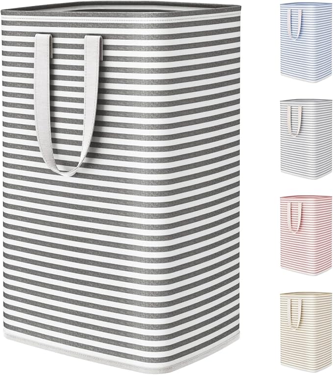 Lifewit 75L Large Collapsible Laundry Hamper, Tall Foldable Dirty Clothes Baskets Waterproof, Freestanding Design with Easy Carry Handles in Dorm Bedroom Bathroom College, Black
