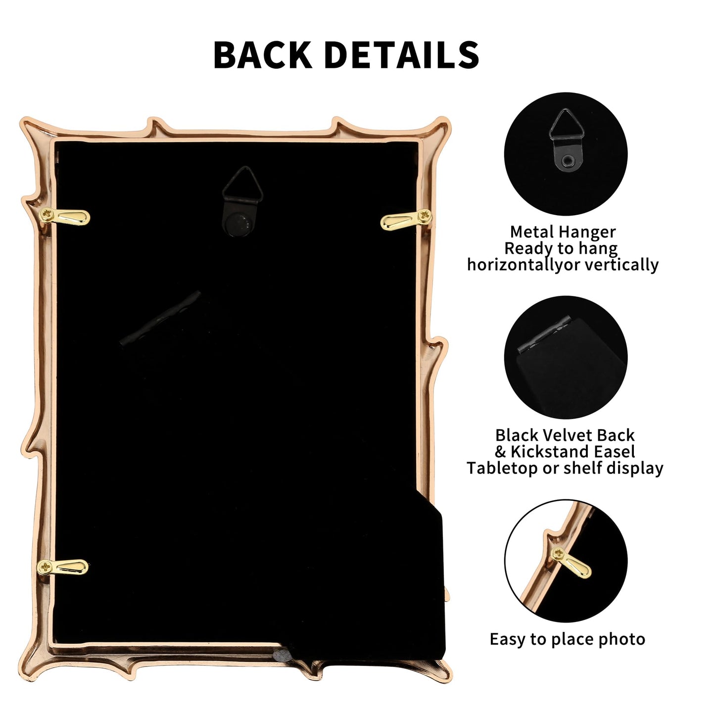 GorYeeFine 4x6'' Gold Tree Branch Picture Frame,Luxury Zinc Alloy Photo Frame with Velvet Backing & Tempered Glass,Wedding Gift/Home Decor for Cherished Memories