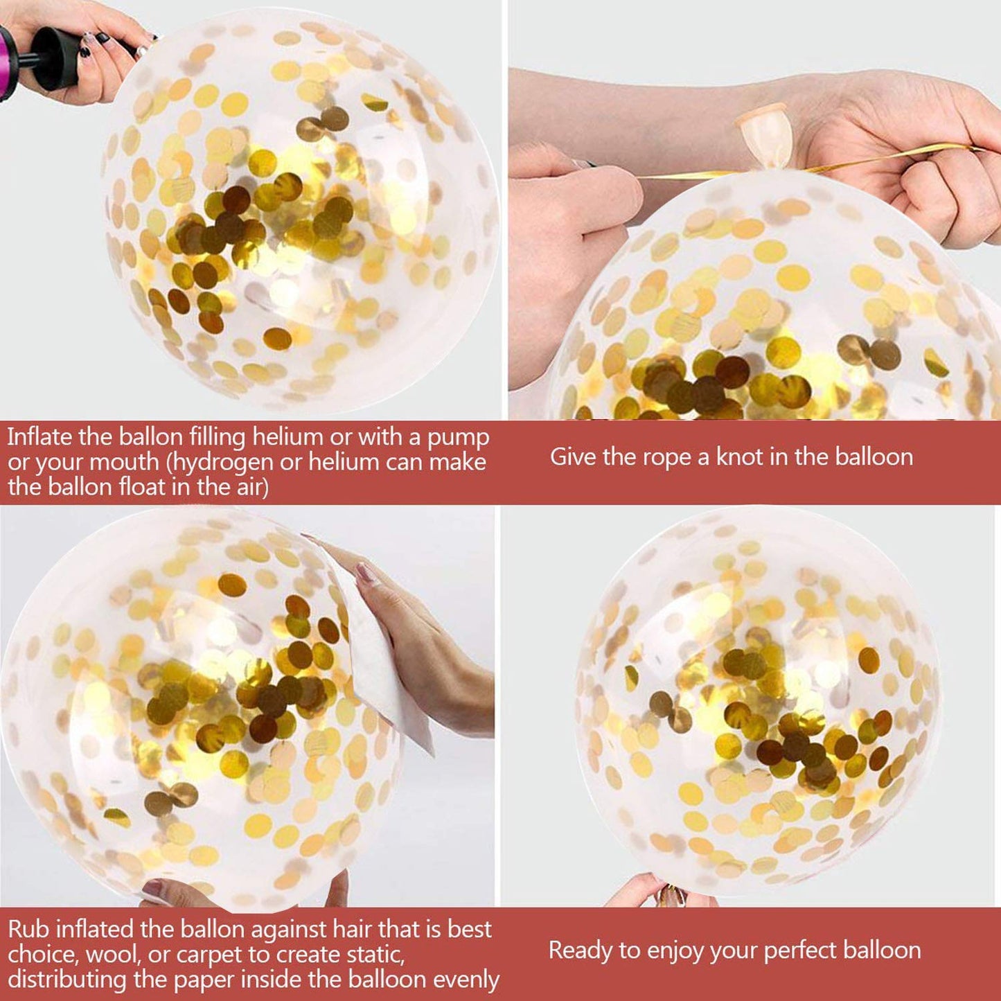 50pcs Gold Confetti Latex Balloons, 12 inch Gold Balloons with Golden Paper Dots for Graduation Wedding Birthday Party Decorations