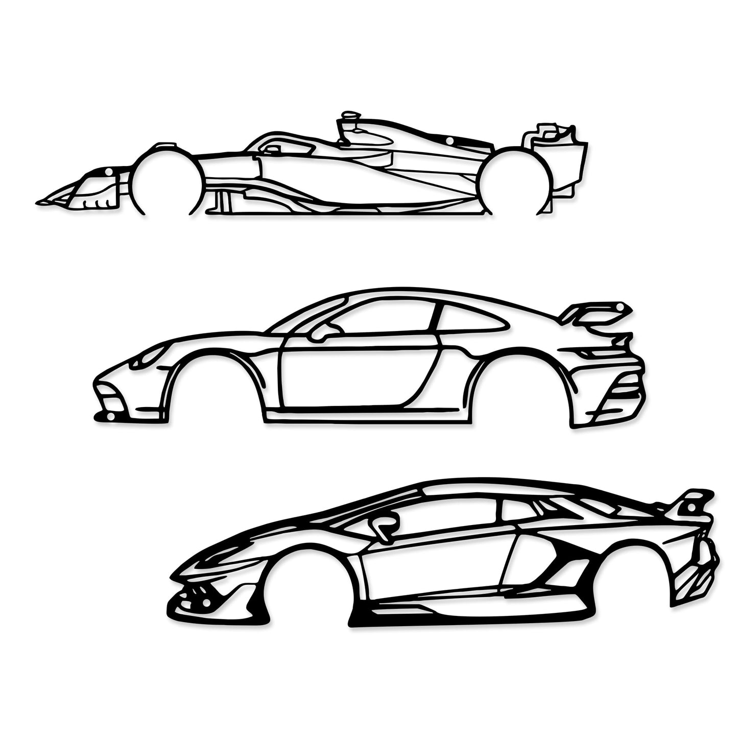 Xedatric Set Of 3 Car Wall Art Metal Racing Silhouette Wall Art Car Wall Decor Indoor Bedroom Home Car Room Decor Wall Decoration Gift For Car Lover Automan Gift