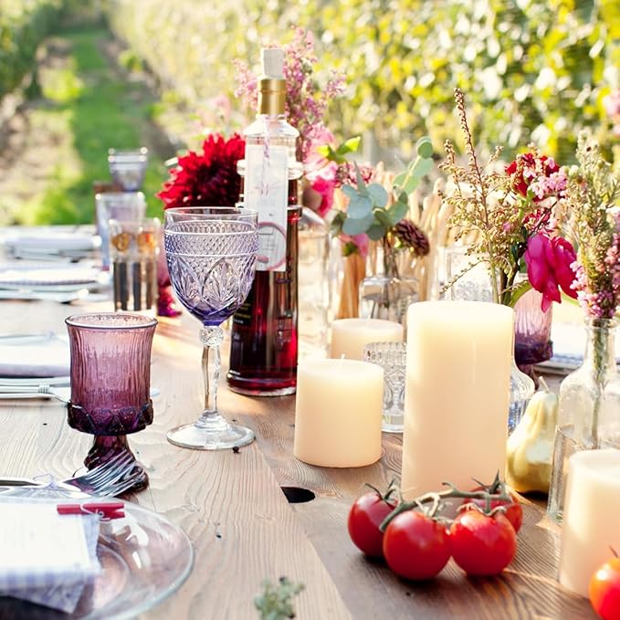 3 Packs 2.8x6 Inch Ivory Pillar Candles, Unscented Dripless Non-Toxic Smokeless Clean Long Lasting Burning Cylinder Candles for Home Dinner Table Decoration Power Outage Emergency