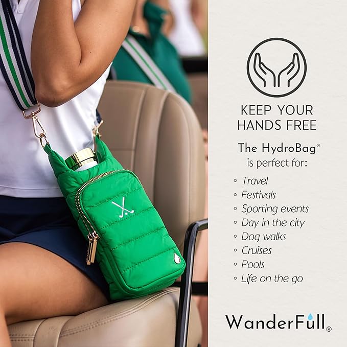 WanderFull® Original HydroBag® Collection, Water Bottle Holder w/Strap & Phone Pocket, Hands-Free Crossbody Water Bottle Bag