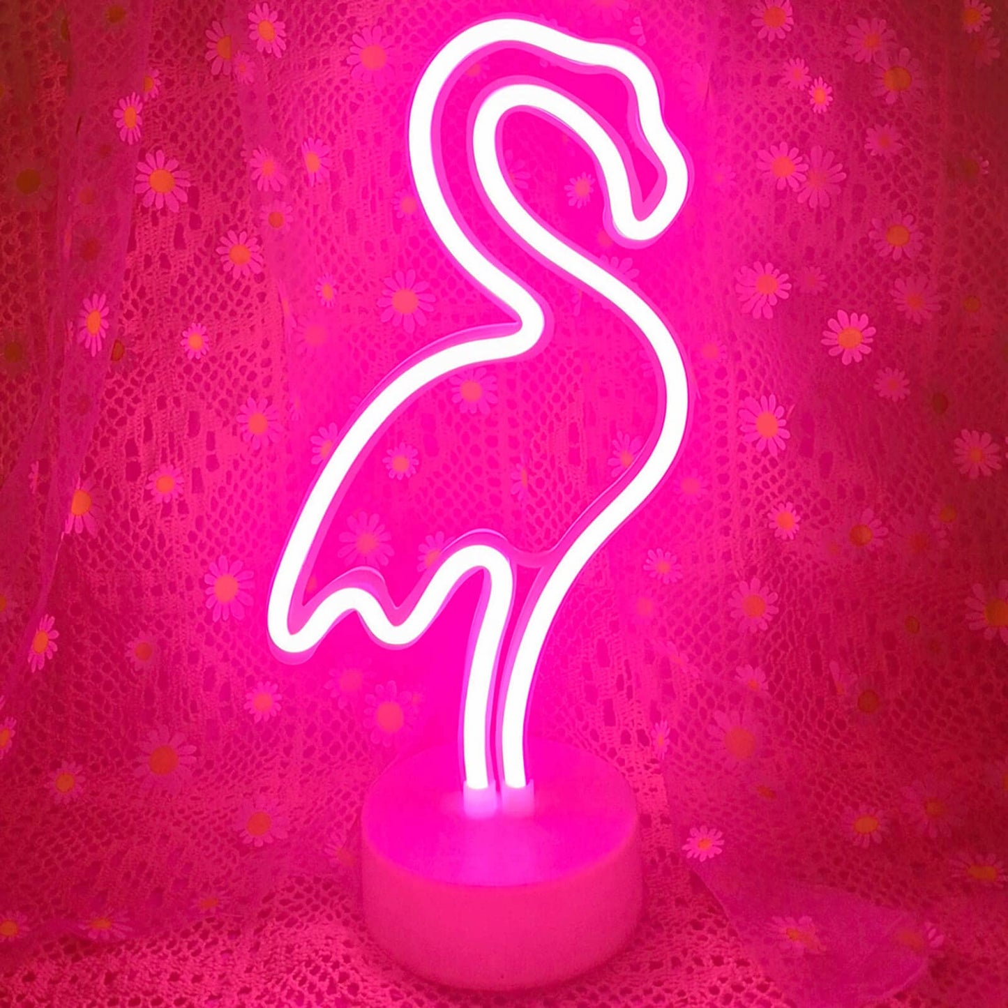 VIFULIN Neon Flamingo Light - Pink Flamingo Gifts for Kids, Girls & Women - USB/Battery Powered LED Night Light