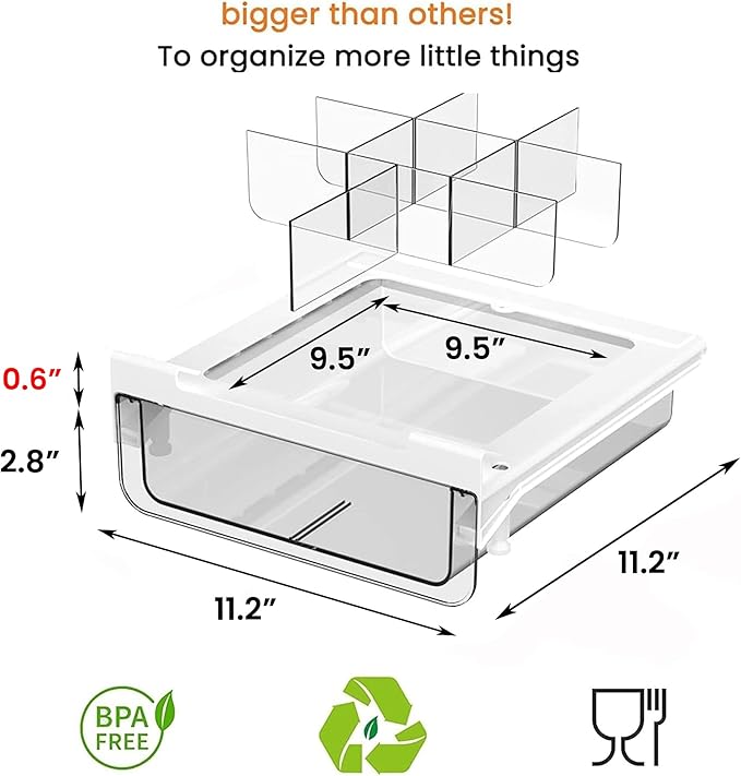 vacane Compact-depth Under Shelf Basket Organizer, Under Shelf Storage Drawer Pull Out, Under Cabinet Basket Hanging Holder for Cupboard Cabinet Pantry Kitchen, Add-on Space Saver