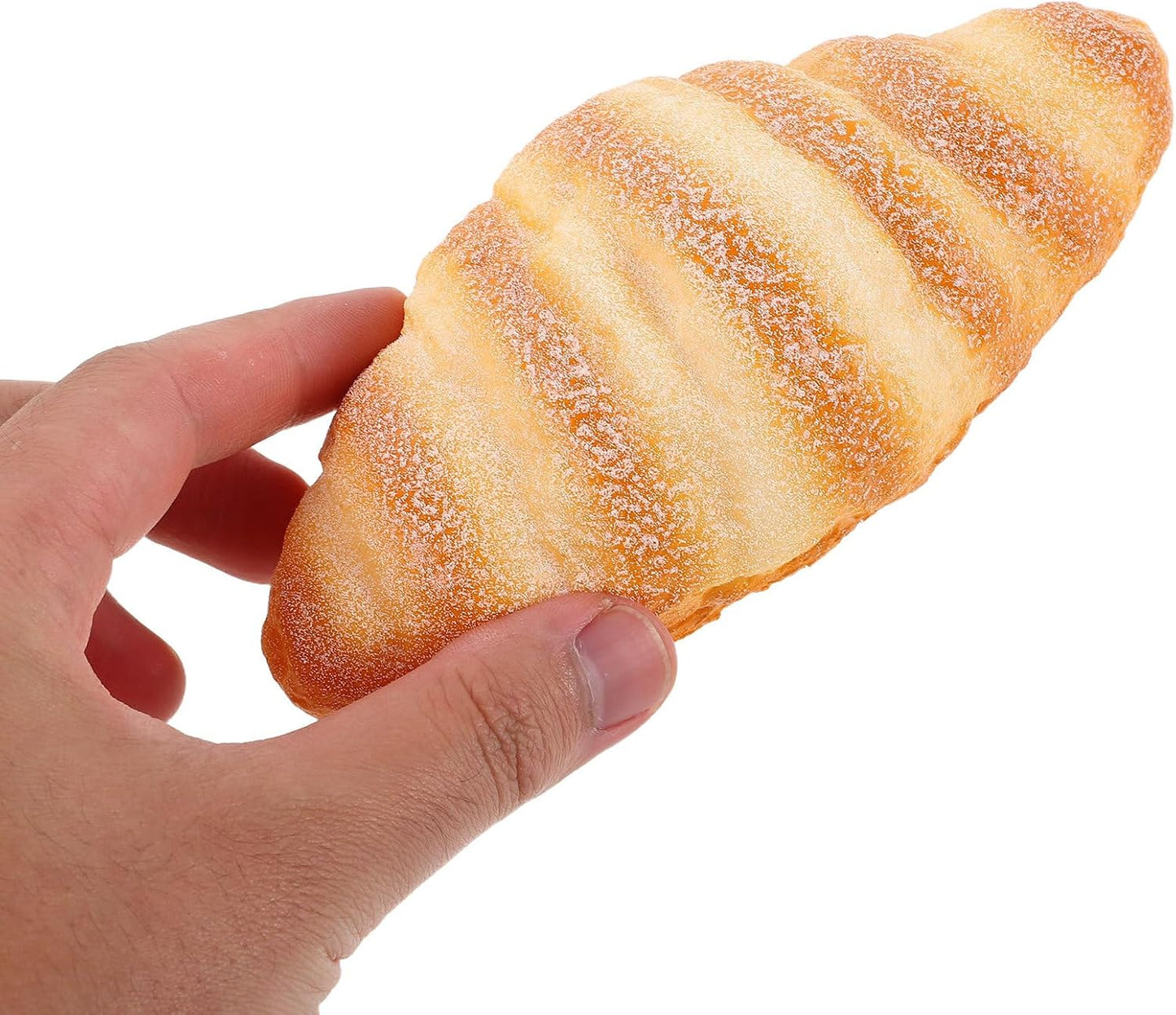 3pcs Set jojofuny Realistic Fake French Croissant Bread Model for Kitchen and Bakery Decor, Artificial Simulation Food