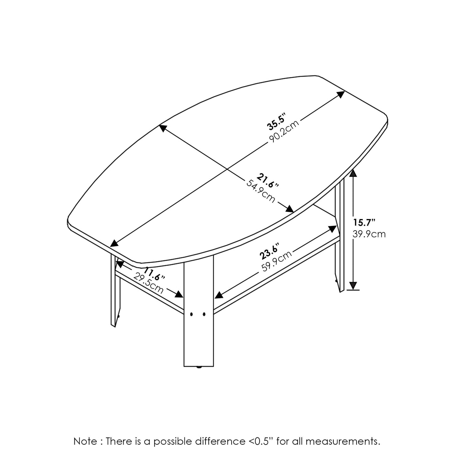 Furinno Simple Design Coffee Table, Espresso