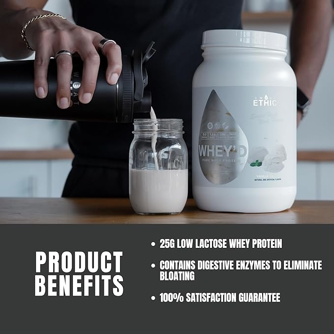 Whey'd Protein Powder, 25 G Whey Protein Blend with Concentrate, Isolate & Hydrolysate, Low Lactose & Digestive Enzymes for Easy Mixing & Smooth Texture, Cinnamon Roll Flavor, 25 Servings