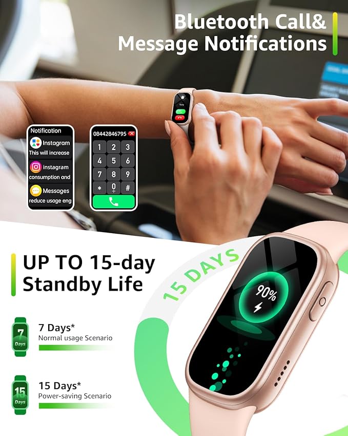 Fitness Tracker (Answer/Dial Call), Smart Watch with 1.47" HD Touch Display, 130+ Sport Modes Activity Tracker with Sleep Monitor, IP68 Waterproof Tracker for Android&iPhone Women Men