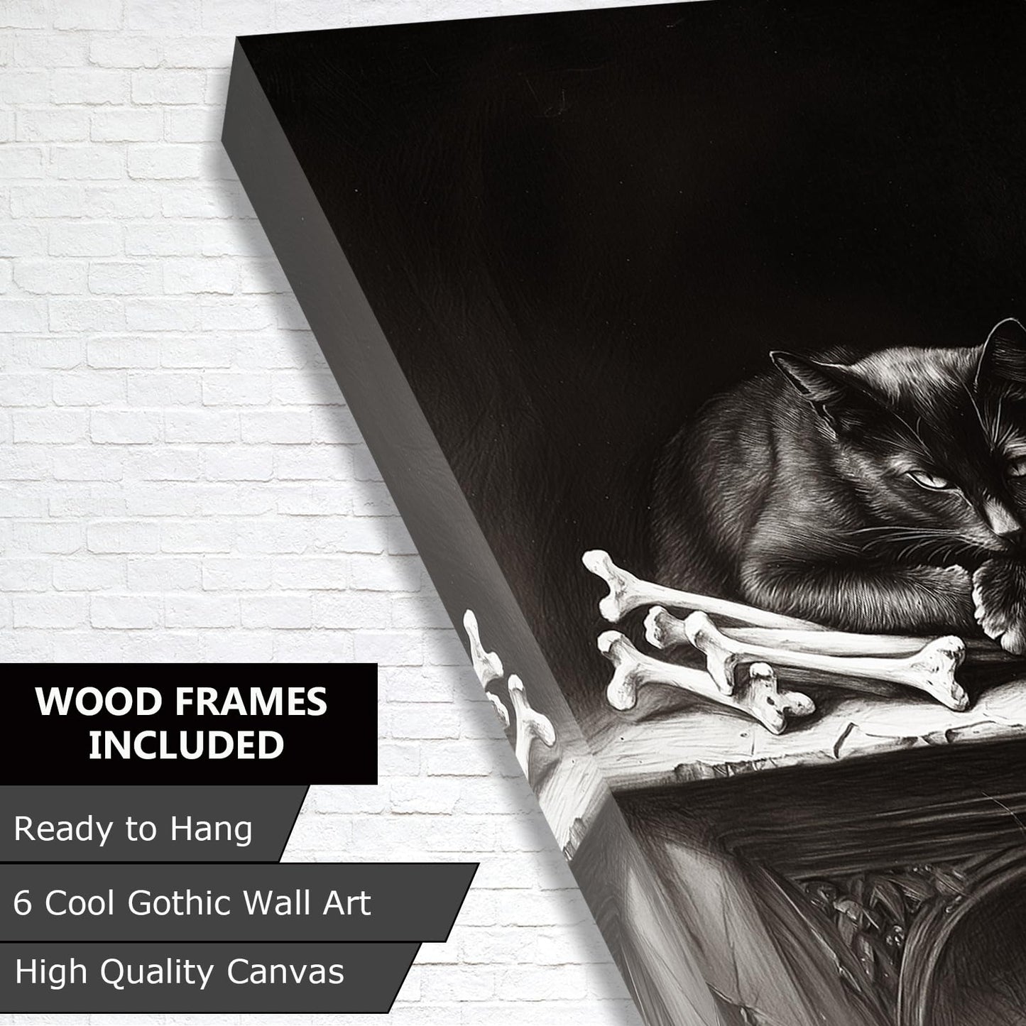 Framed Dark Academia Wall Art, Victorian Gothic Wall Art, Creepy Dark Moody Decor Aesthetic Decor for Bedroom Living Room Gallery Home (Framed, 8x10in, Set of 6, Ready to Hang)