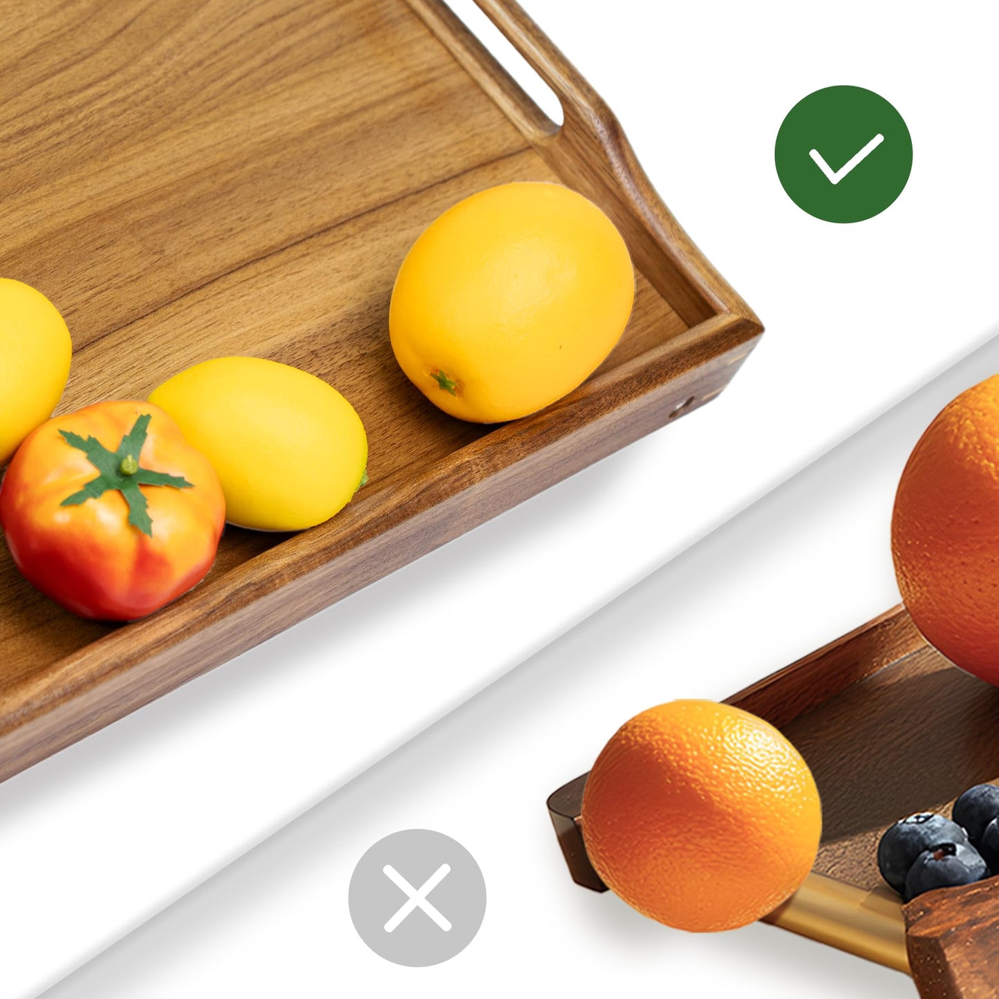 Utoplike Acacia Bed Tray for Eating, Breakfast Trays with Foldable Legs for Bed, Wood Folding Serving Table for Sofa