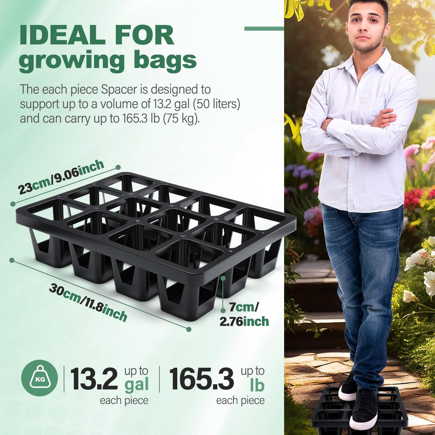 CroBlissful 7 Pcs Pot Holder Plant Stands 30 Gallons Large Capacity Outdoor Stands for Pots and Grow Bags Polypropylene Flowerpot for Improved Drainage and Aeration