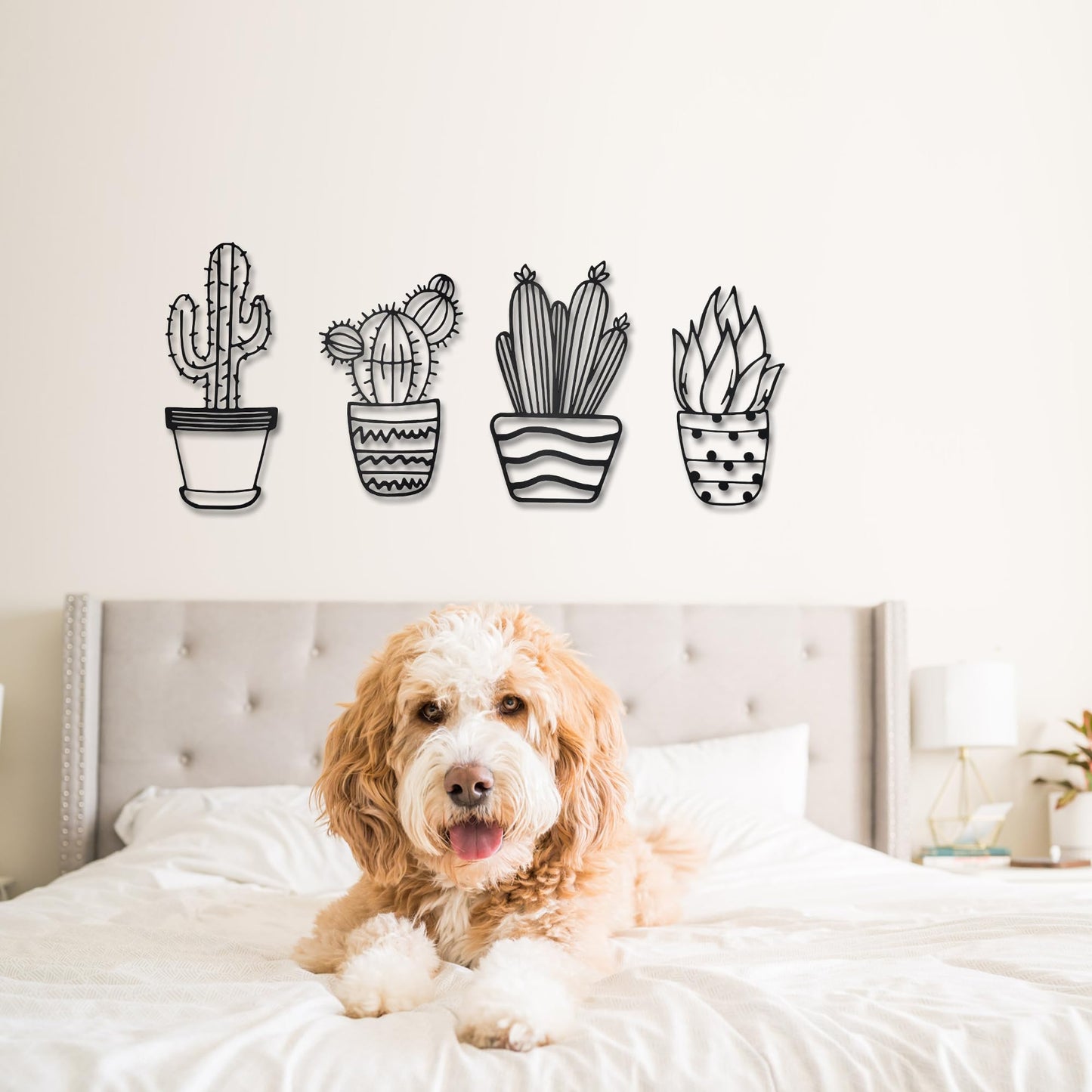 4 Pieces Western Decor Cactus Decor Natural Themed Metal Wall Decors Plant Modern Metal Wall Art for Home Living Room Bathroom Office