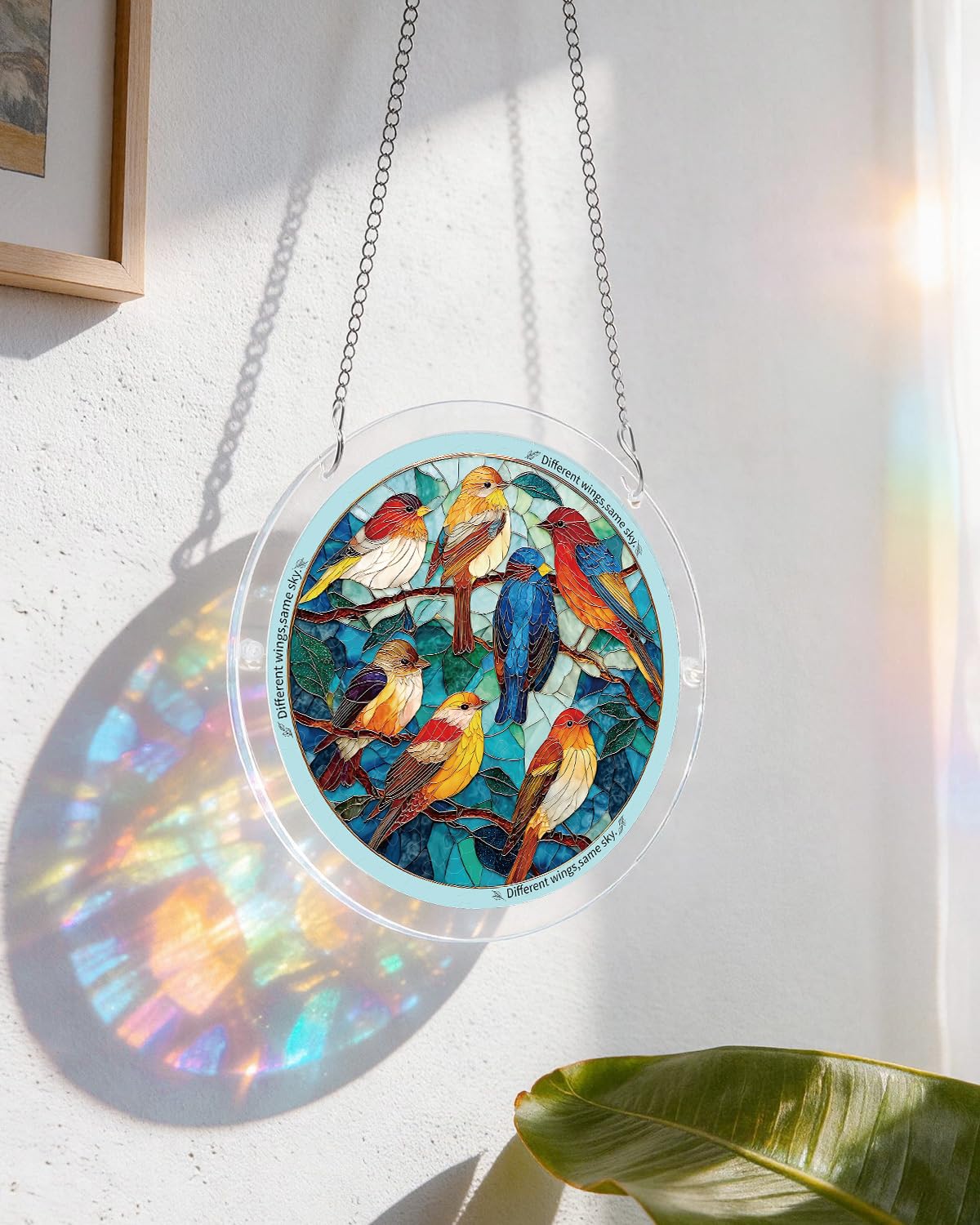 Acrylic Puzzle Suncatcher 83 Pieces, Glowing Feather Haven Sun Catchers Puzzle, DIY SunCatchers Puzzles Window Hanging, Home & Garden Decor, 7.4 in