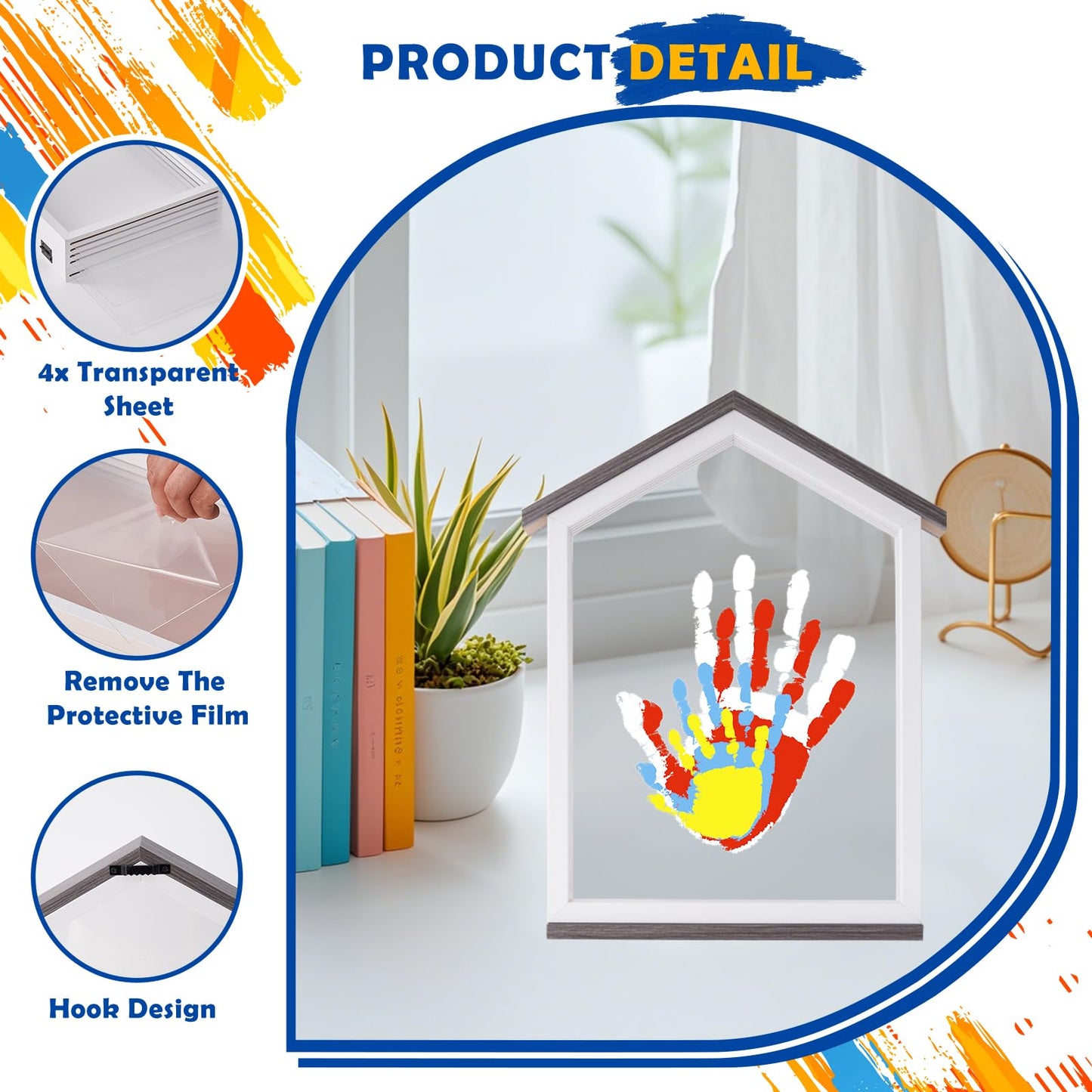 CHERRY CHEERS Exclusive House Shaped Family Handprint Kit; Unique DIY Keepsake, Complete Set, Meaningful Gift for Home Decor, Family Craft & Memory Making