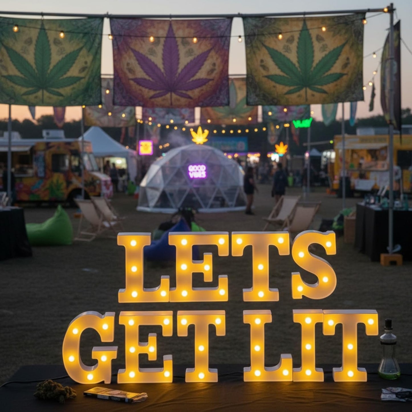 Honoson 10 Pcs Lets Get Lit Decorations for Adults, Birthday Light Decor Lets Get Lit Lights up Sign Indoor Table LED Neon Sign for Home Room Decorations