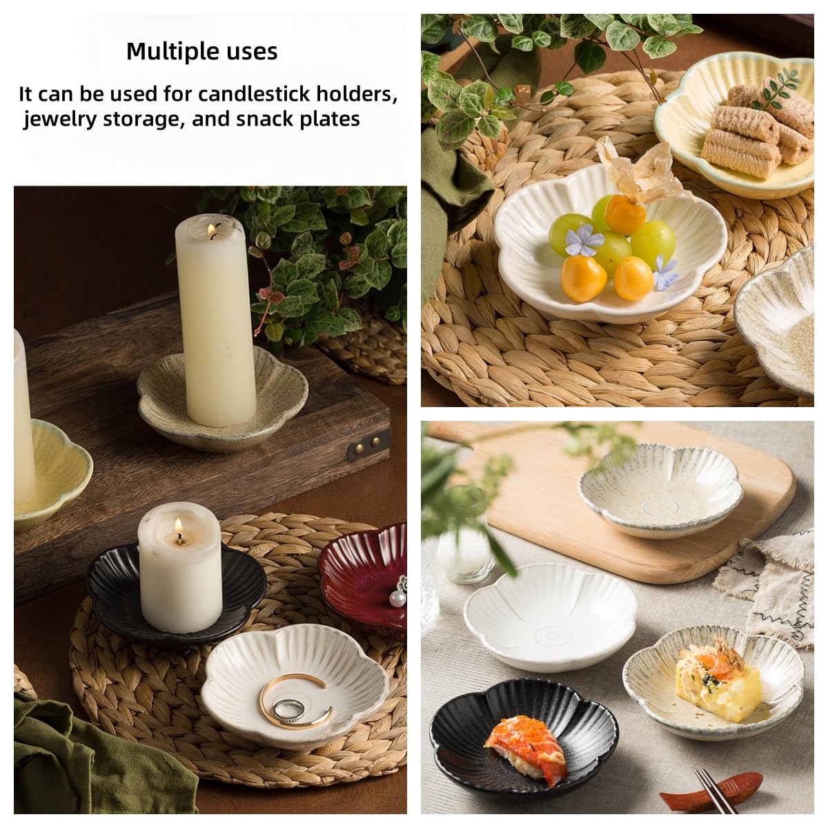 XZJMY 2Pcs Jewelry Dish Tray,Ceramic Trinket Dish,Ring Holder,Cute Jewelry Plate Bowl for Friends Sisters Daughter Mother,All Jewelries Are not Included (Camel)