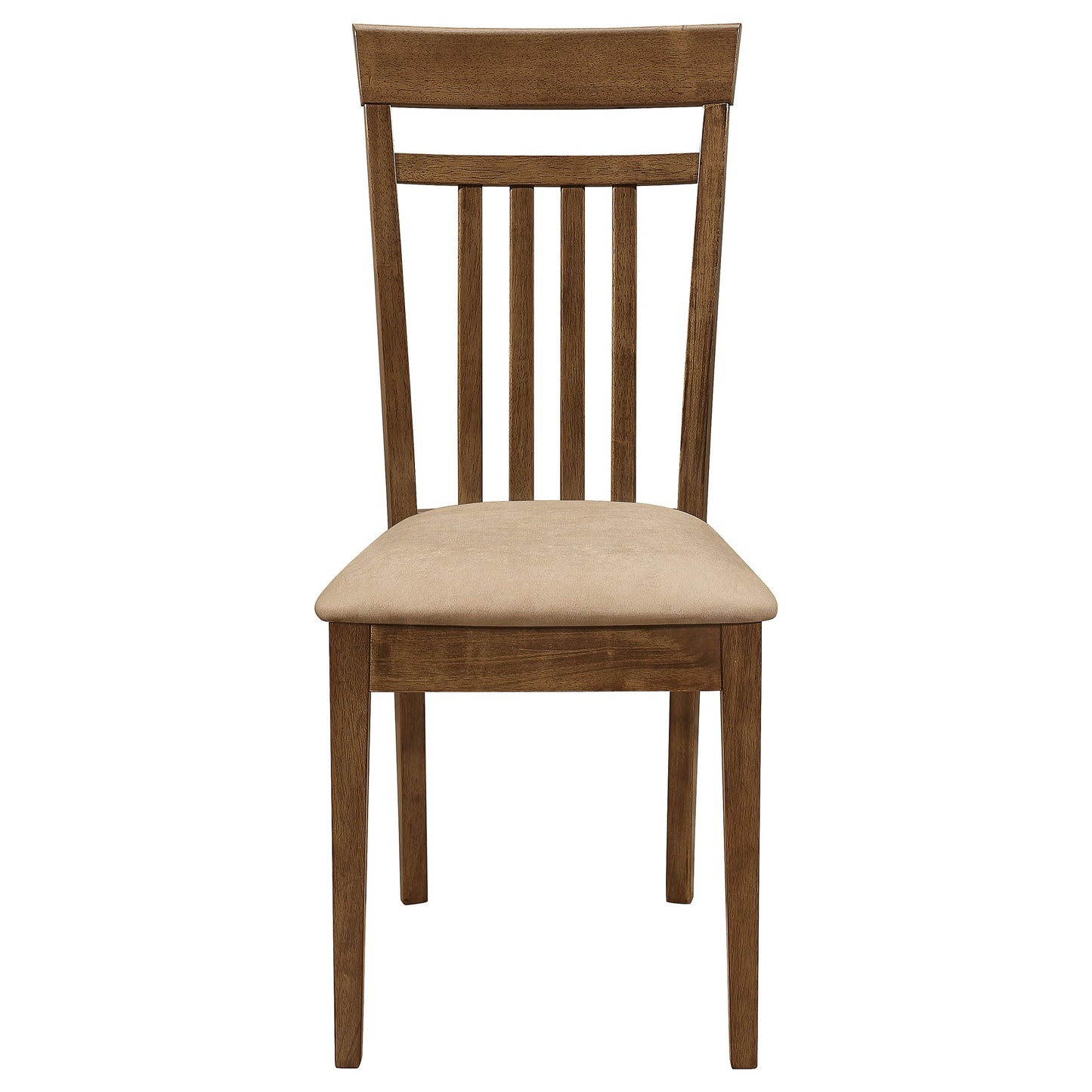 Coaster Home Furnishings - Robles - Wood - 5-Piece Rectangular Dining Table Set - Transitional Style with Vertical Slat Back Chairs and Fabric Cushioned Seat – Dining Room – Chestnut - 150430
