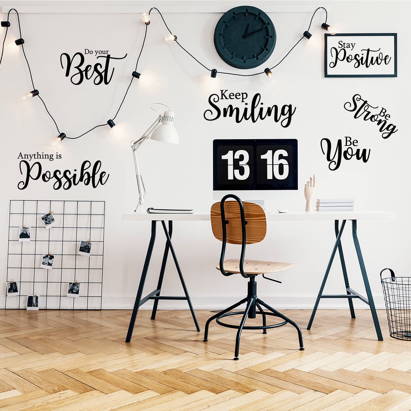 Leinuosen 25 Pcs Inspirational Wall Decal Motivational Quote Peel and Stick Vinyl Wall Quotes Stickers Removable Positive Saying for DIY Bedroom Living Room Office Art Decor