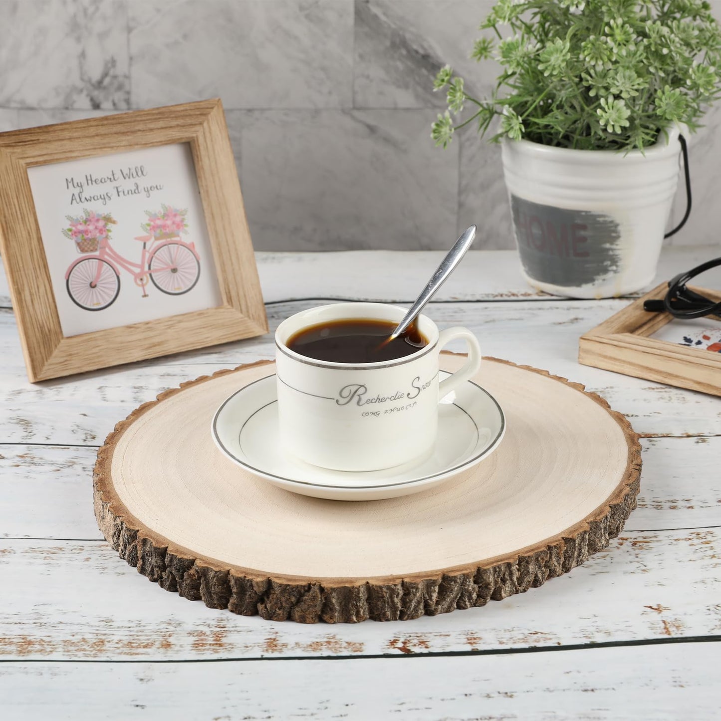 10 pcs Large Wood Slices for Centerpieces 9-10 inches Wood Rounds for Tables Decor Rustic Wood Circles for DIY Crafts and Wedding Decor Round Wooden Discs Wood Slice Ornaments
