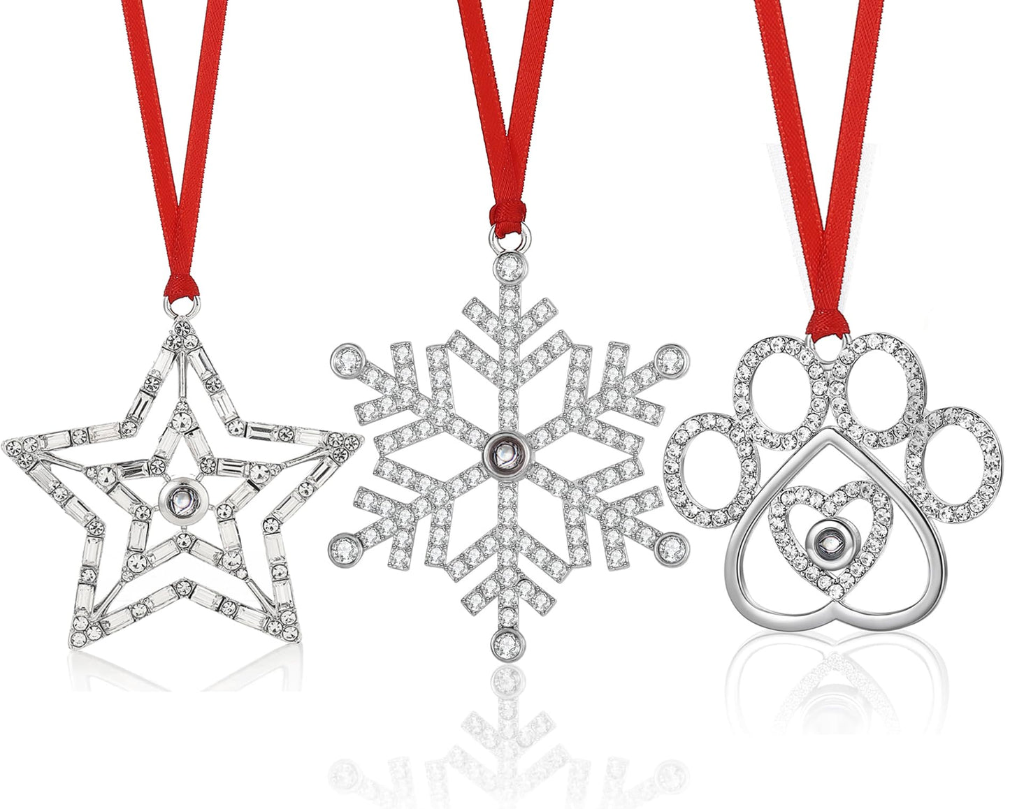 3PCS Christmas Tree Hanging Ornament Holiday Metal Xmas Tree Party Indoors Home Family Holiday Pet Party Tree Hanging Ornaments Decoration Keepsake Gifts (Multi 3)
