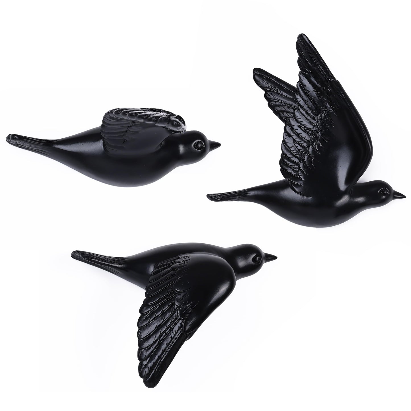 suruim Bird Wall Sculptures Set of 3-3D Wall Art Decor for Living Room, Home Decor Modern GoldEN Wall Decor & Bird Gallery Wall Art (Black)