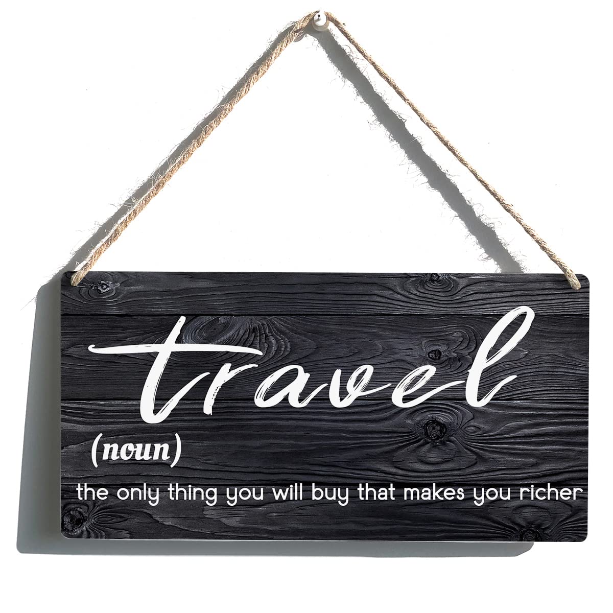 Travel Sign Farmhouse Travel the Only Thing You Will Buy Wooden Hanging Sign Rustic Retro Wall Art Decor for Home Decoration 12 x 6 Inches