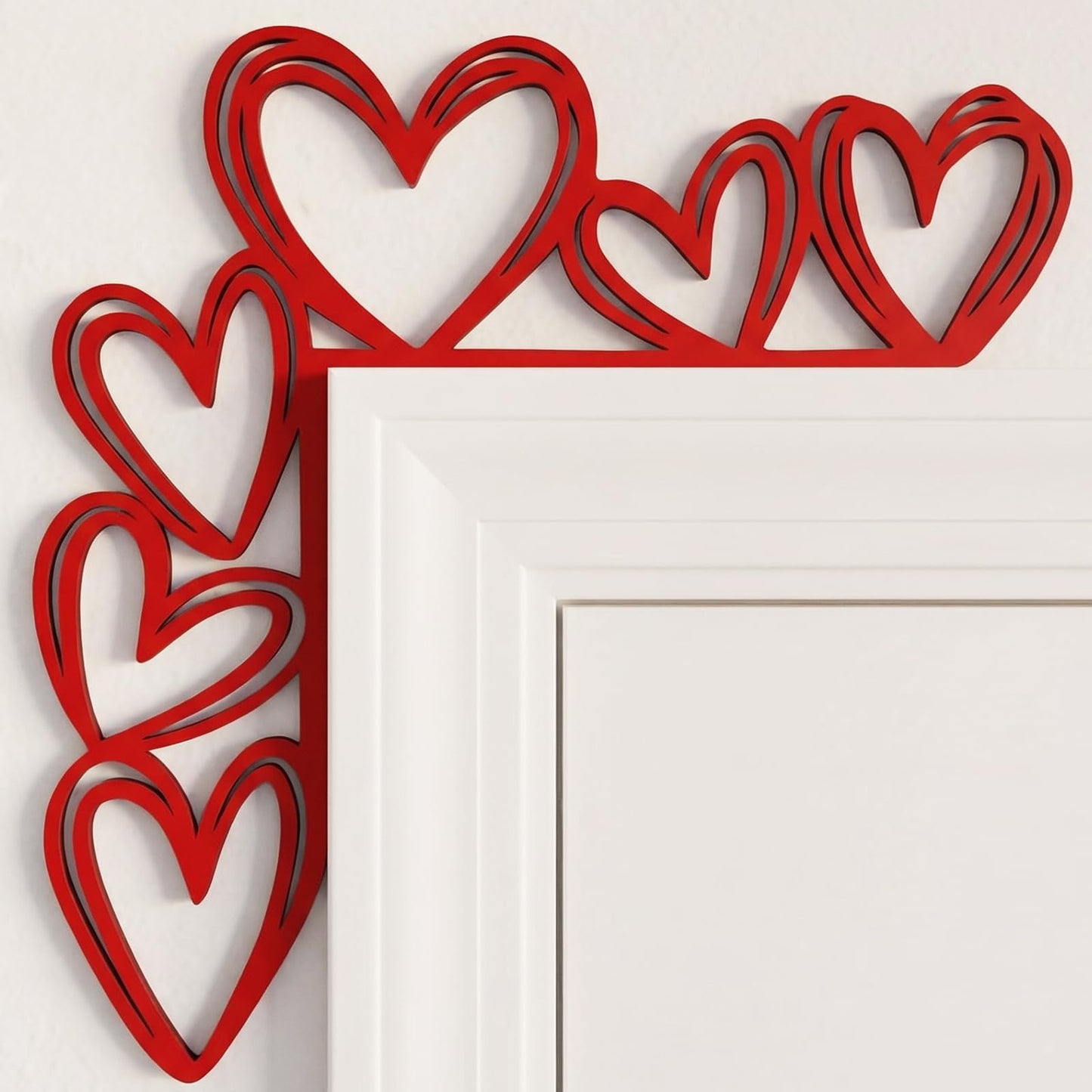Yaocom Large Valentines Metal Door Topper 11.8" x 11.8" Red Heart Door Frame Decoration Love Romantic Metal Sign for Wedding Mothers Day Home Office Kitchen Cabinet Corner Shelf Window Wall Ornaments