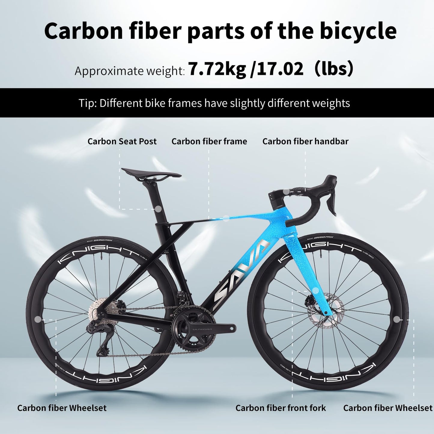 SAVADECK SLR8-Ultegra Full Carbon Road Bike with Shimano 105 R8170 24S Set for Adults, (Wave Pattern(W45), Green, 45cm)