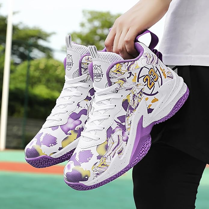 Boys Basketball Shoes Breathable Indoor Athletic Shoes Youth Outdoor Fashion Sneakers Comfortable Basketball Shoes for Girls