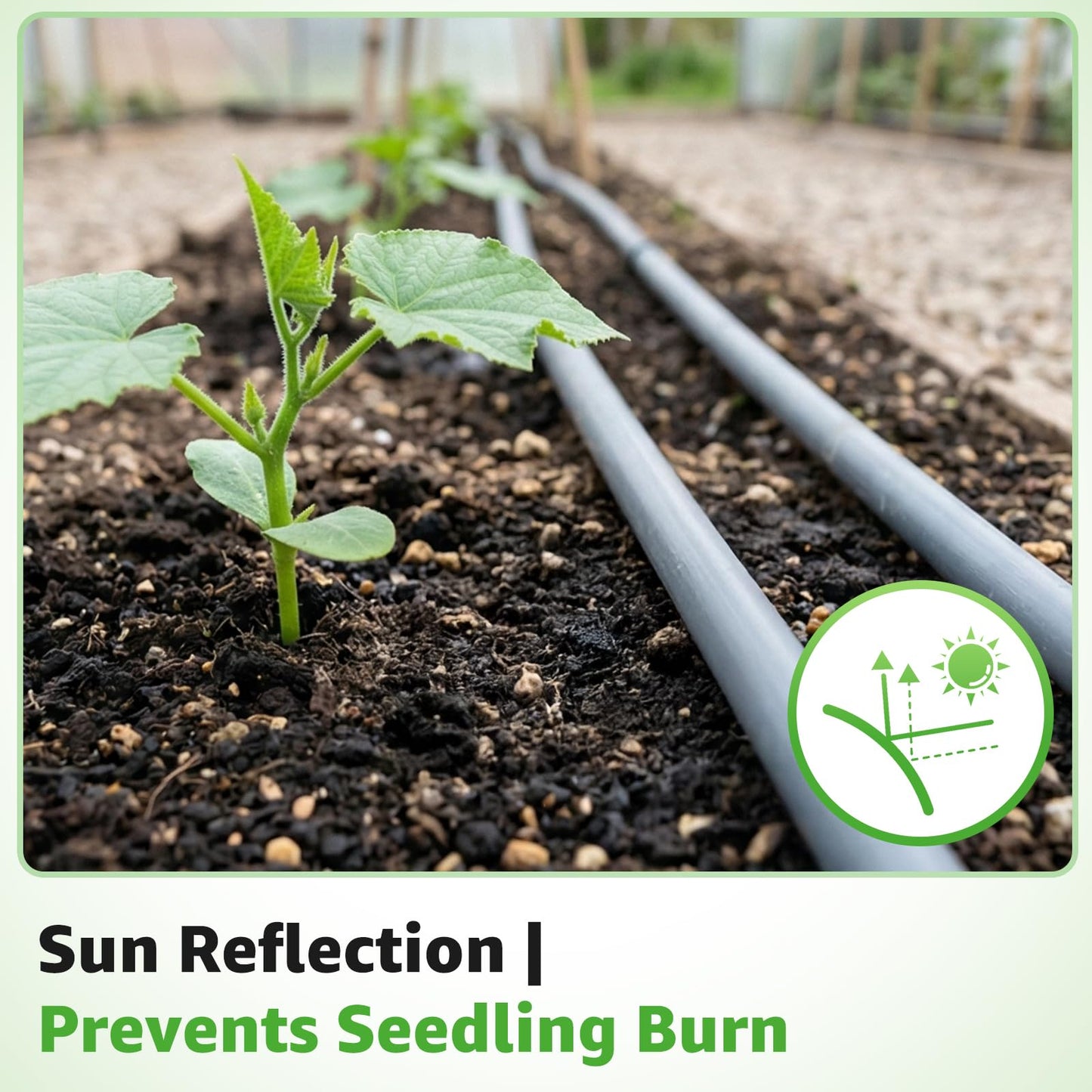 3000FT 5/8" Drip Tape Irrigation, 16 Mil Heavy Duty with 6" Emitter Spacing, Silver Reflective Drip Tape Resistant to Pecking & Biting, Heat-Safe for Seedlings, Ideal for Garden Farm Greenhouse Patio