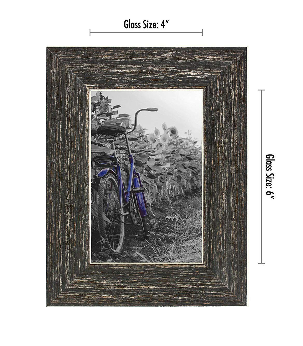 Americanflat 4x6 Picture Frame with Polished, Crystal Clear Glass - Set of 2 - Hampton Collection - Distressed Wood Picture Frames for Tabletop and Wall Display - Rustic Brown