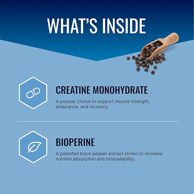 Approved Science Creatine Monohydrate Powder with BioPerine - Supports Lean Muscle Growth and Recovery - 360 Servings - 5000mg Per Serving - Unflavored - Non-GMO, Vegan