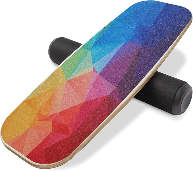 Balance Board Surf Trainer with Adjustable Stoppers - 2 Different Distance Options Balance Board for Surfing, Snowboarding, Skiing, Skateboarding, 300lbs Capacity