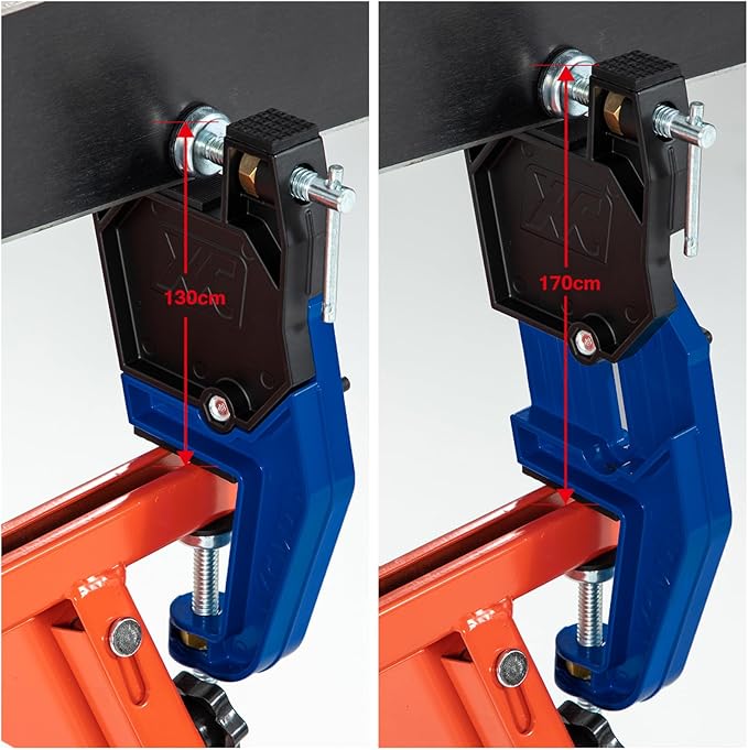 XCMAN Alpine Ski Vise PRO For Ski Tuning and Waxing Adjustable Angle and Height Durable and Stable - Jaw opens up to 105mm
