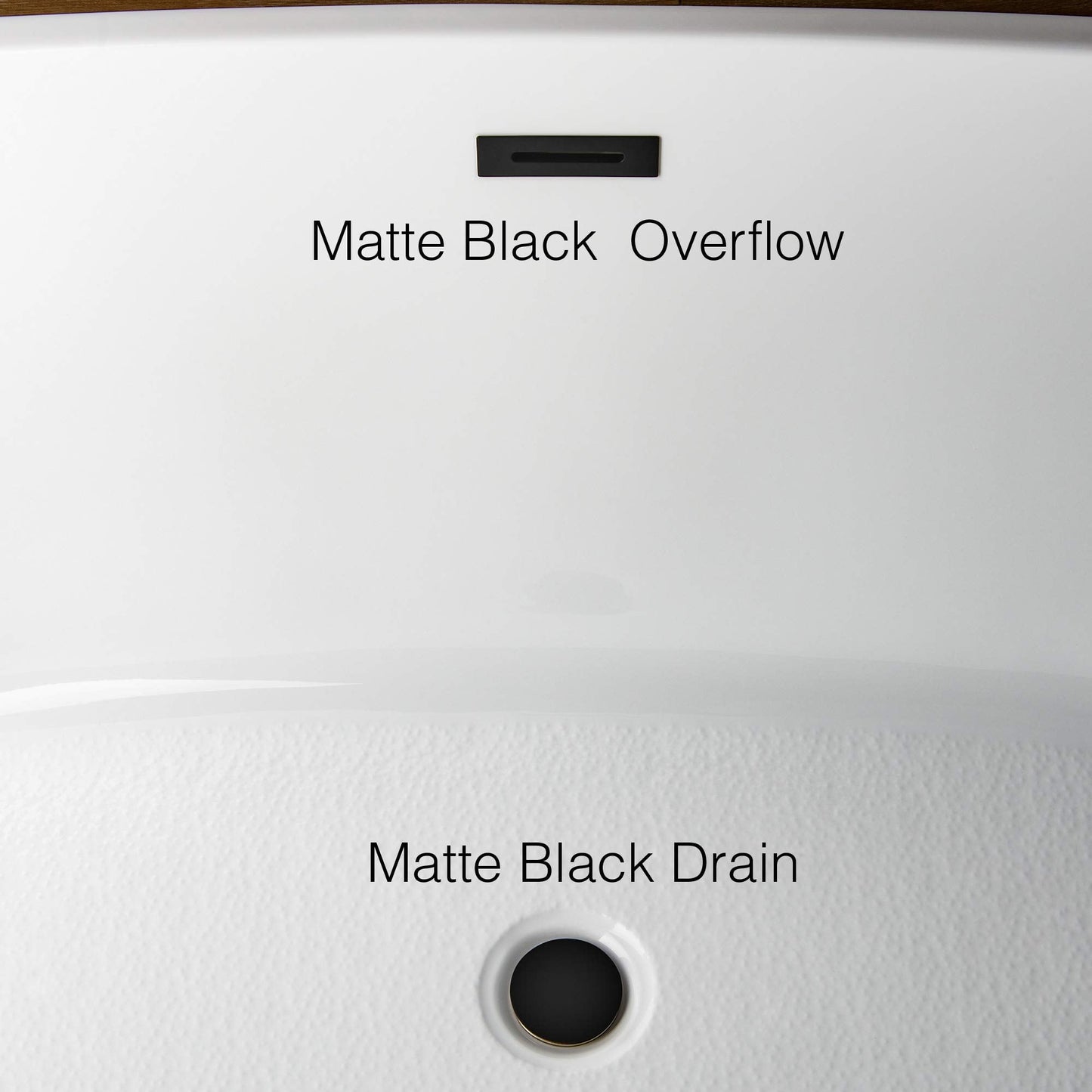 WOODBRIDGE 59" Acrylic Freestanding Bathtub Contemporary Soaking Tub, Black Acrylic(Matte Black Drain/Overflow),BTA1816-MB