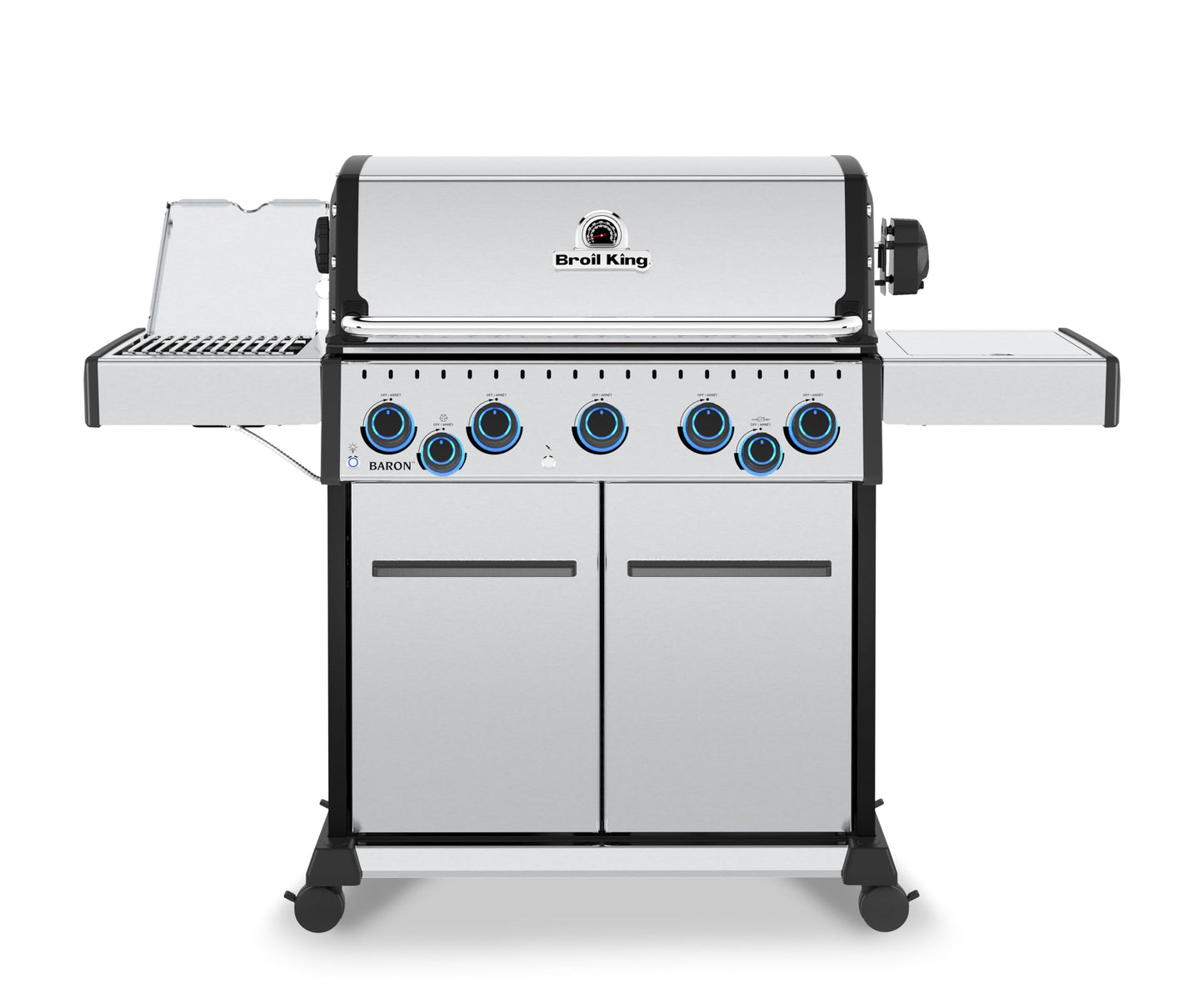 Broil King 678347 Baron S 590 Pro IR 5-Burner Pellet Ready Natural Gas Grill in Stainless Steel with Infrared Side Burner and Rear Rotisserie Burner