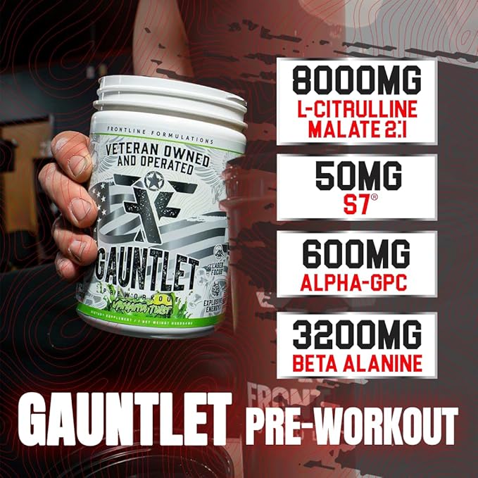 Gauntlet Pre-Workout Powder, Explosive Workouts, Laser Focus, Mid Stim, Amazing Flavor, Veteran Owned and Operated (25 Servings, Mangolorian)