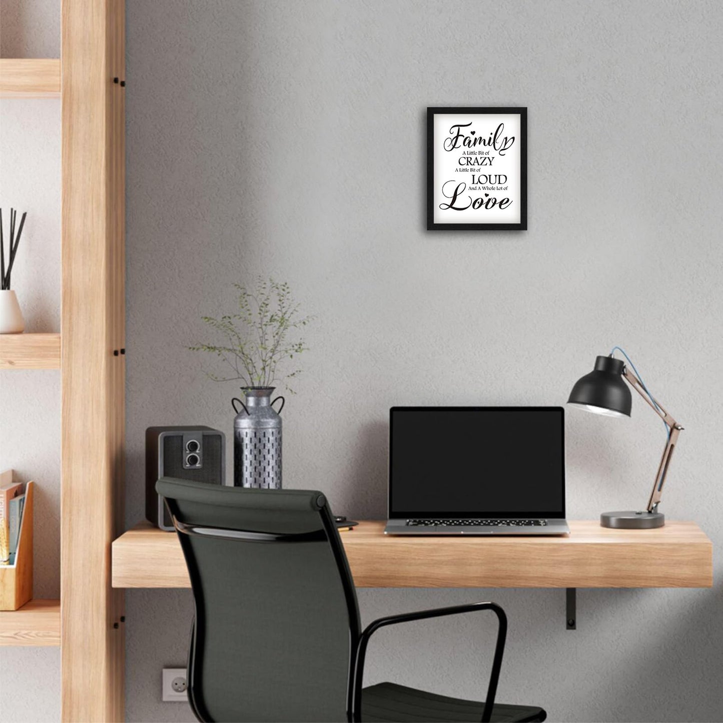Framed Family Wall Art Home Decor 8x10 Inches, Black and White Inspirational Wall Decor A Whole lot of Love Canvas Picture Prints Minimalist Sign Quote for Living Room Bedroom Dining Room