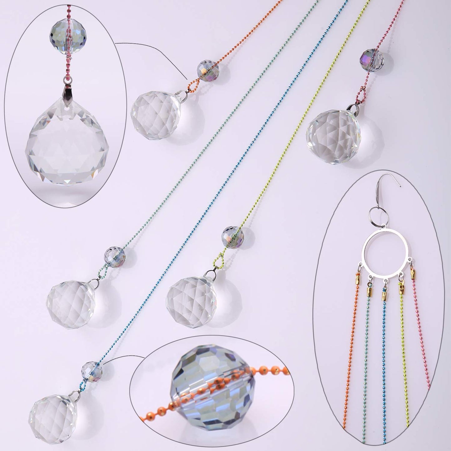Crystals Ball Prisms Suncatcher Hanging Ornament Rainbow Maker for Home,Garden Decoration