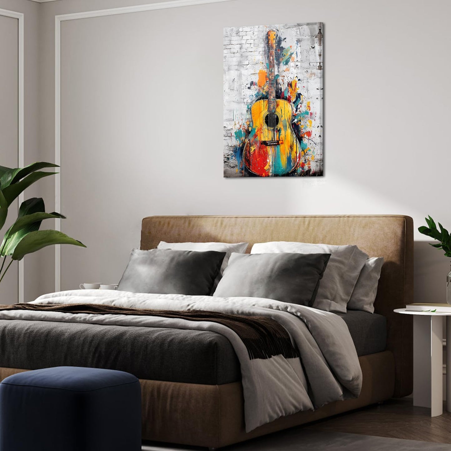 Kalormore Abstract Music Wall Art Vertical Guitar Poster Print Gallery Canvas Framed Ready to Hang 24"x36"