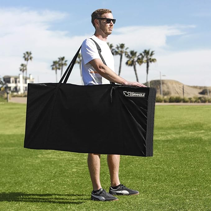 GoSports 4 ft x 2 ft Regulation Size Wooden Cornhole Boards Set - Includes Carrying Case - Full Regulation Size Bean Bag Toss Boards