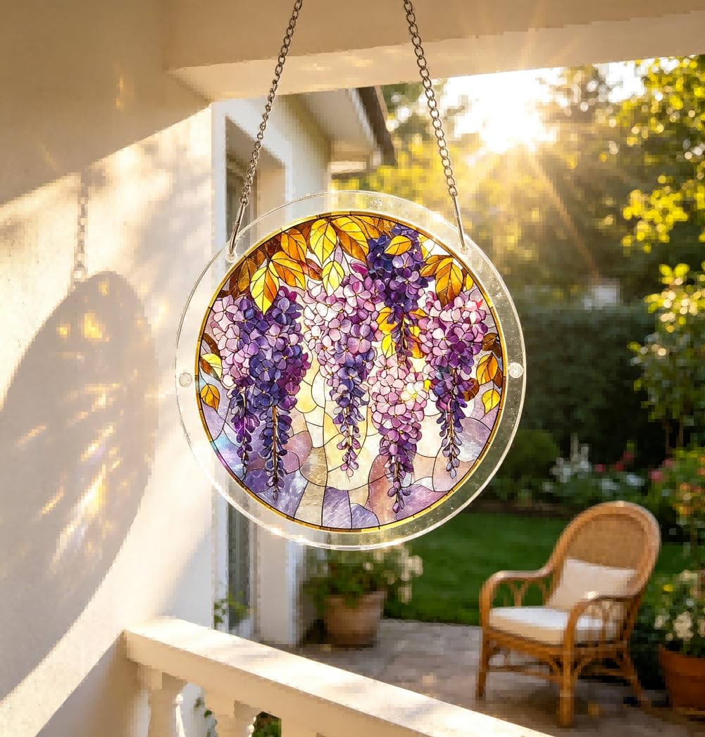 Jigsaw Puzzle Suncatcher,Sun Catcher Puzzle Acrylic Puzzle Garden Window Hanging DIY Suncatcher Kits Home Decor Gift