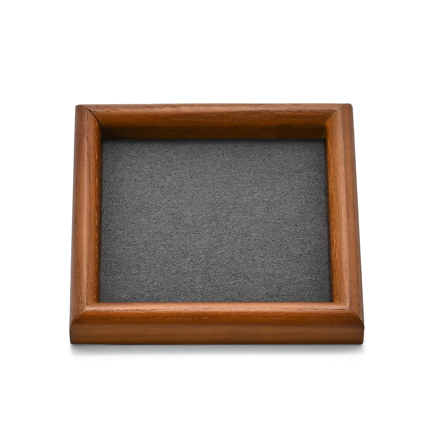 Woodten Jewelry Display Tray for Ring Earrings Necklace Bangle Solid Wood Jewelry Dish Tray Catchall(XS,Grey)