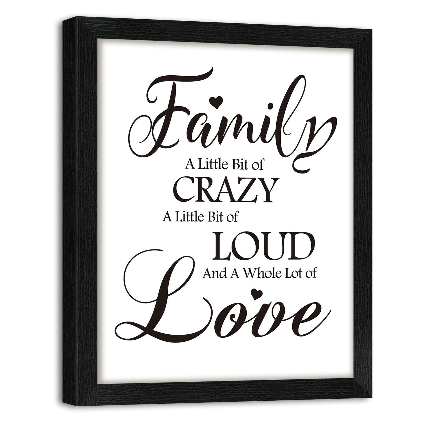 Framed Family Wall Art Home Decor 8x10 Inches, Black and White Inspirational Wall Decor A Whole lot of Love Canvas Picture Prints Minimalist Sign Quote for Living Room Bedroom Dining Room