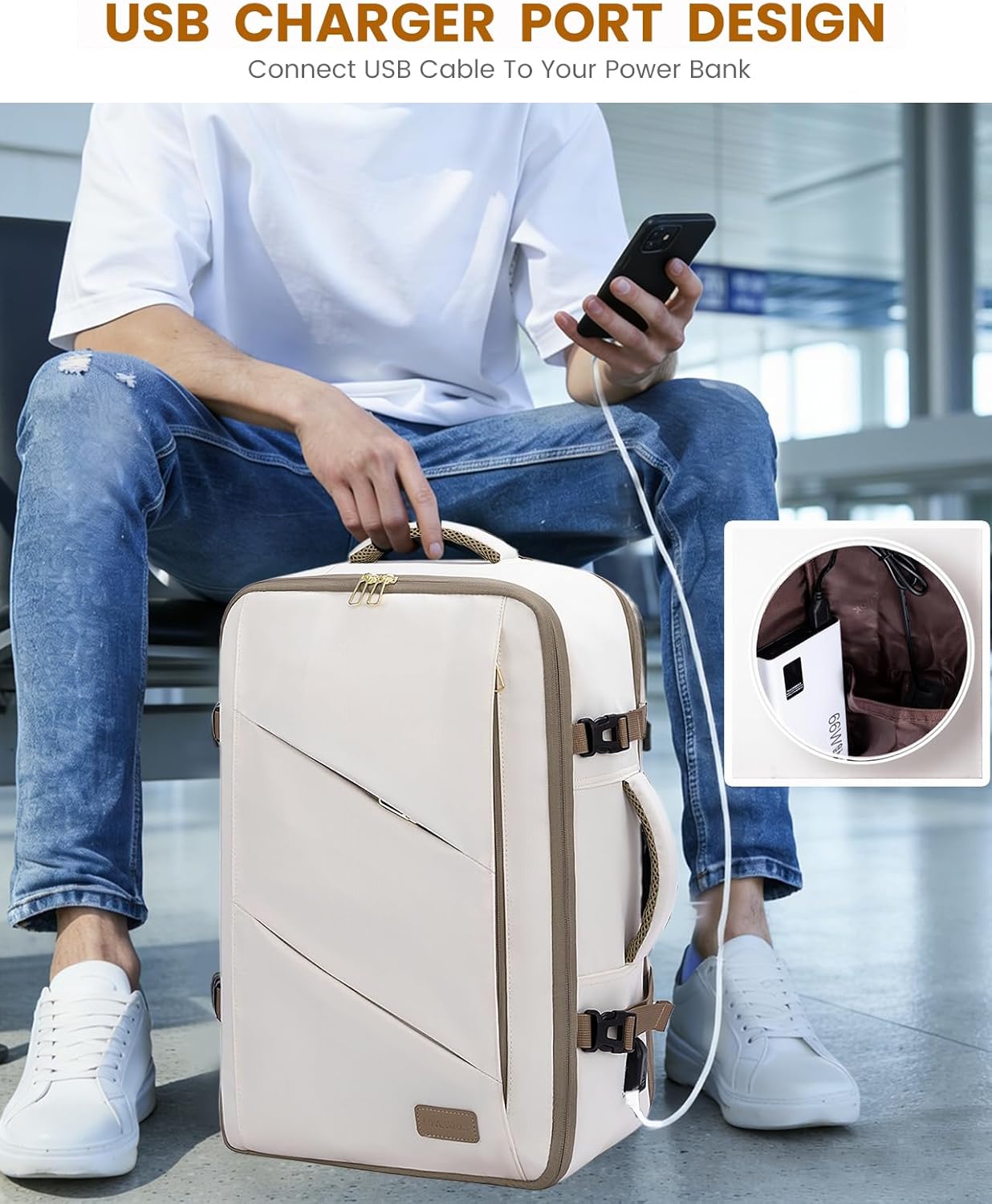 Backpack, 40L 3 Packing Daypack LOVEVOOK Travel Carry on Large Personal Item Travel Bag for Men & Women Flight Approved