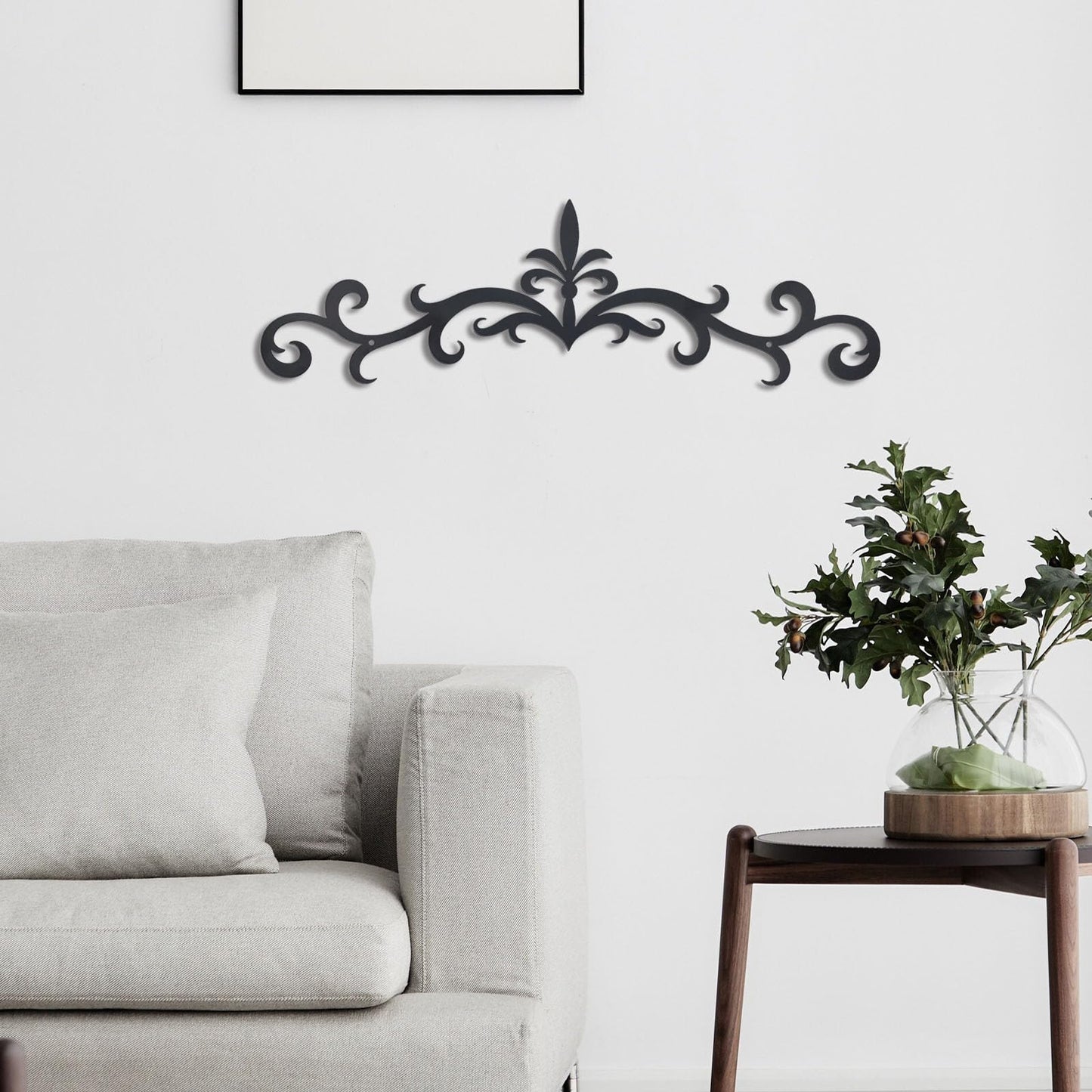 OYEFLY Metal Scroll Wall Art Decor,Rustic Iron Wall Medallion (style 1)